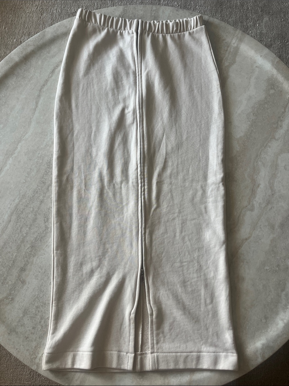 Cream Midi Zip Skirt